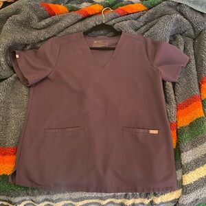 Figs deep purple Casma Three pocket scrub top XL